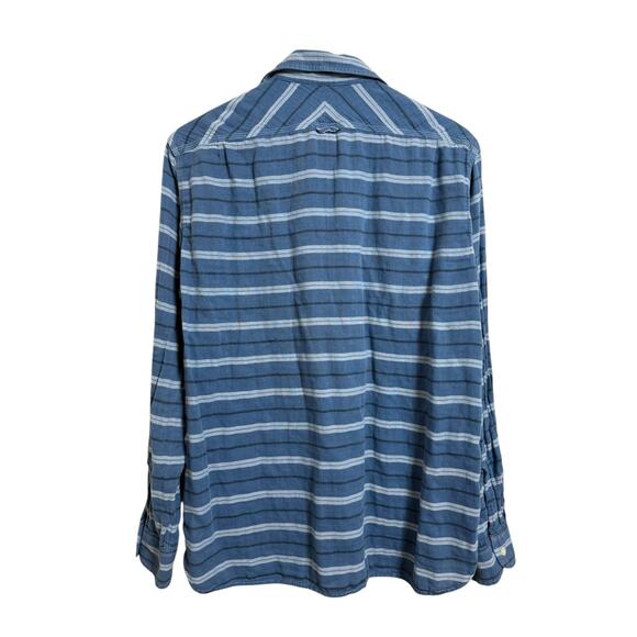 Lucky Brand Men's Blue Stripe Casual Long Sleeve Button Down Shirt Size Medium - Picture 2 of 9